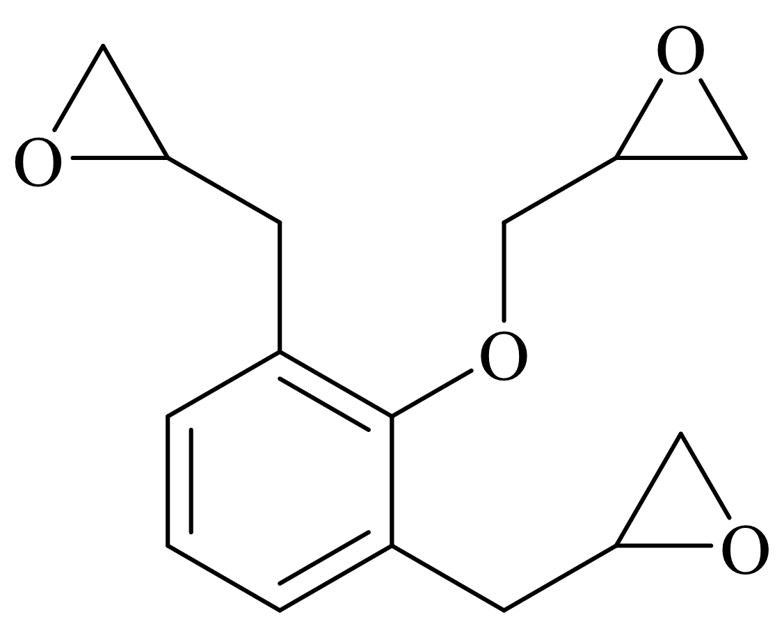 YW-603 · 2,6-Diglycidylphenyl glycidyl ether · estruktura mula sa ibinigay na brochure ng produkto