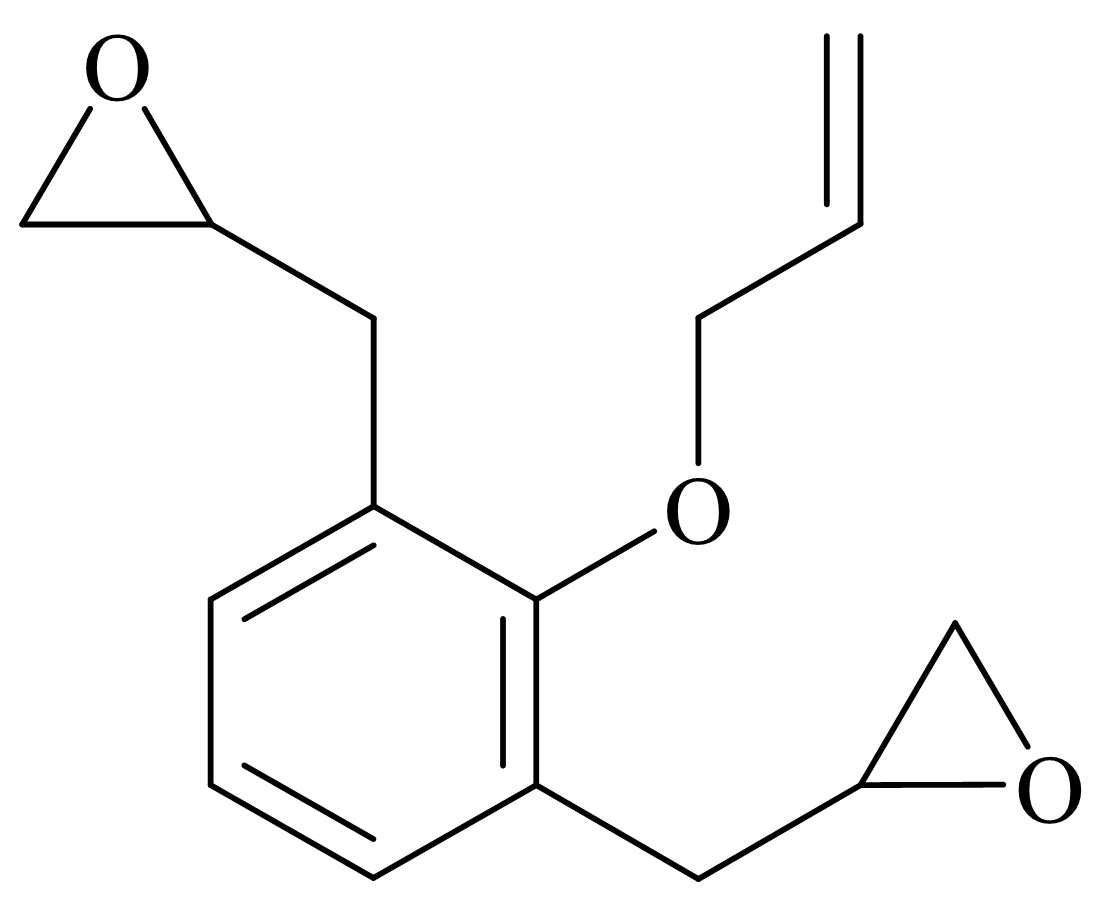 YW-612 · Diglycidylphenyl allyl ether · estruktura mula sa ibinigay na brochure ng produkto