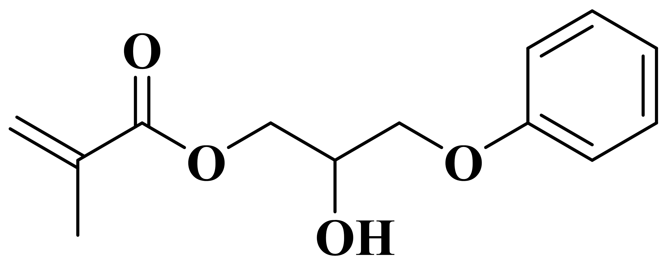 YW-801 · 2-Hydroxy-3-phenoxypropyl methacrylate · estruktura mula sa ibinigay na brochure ng produkto