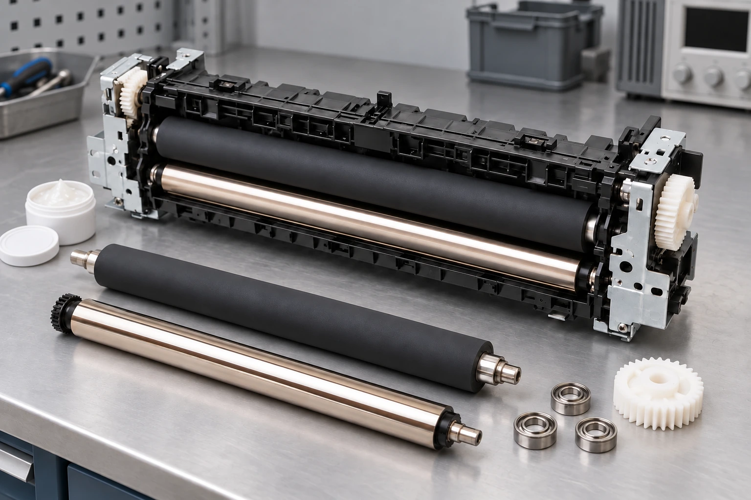 Ilustrasyon ng aplikasyon sa mataas na temperatura ng mga compact fuser roller ng printer