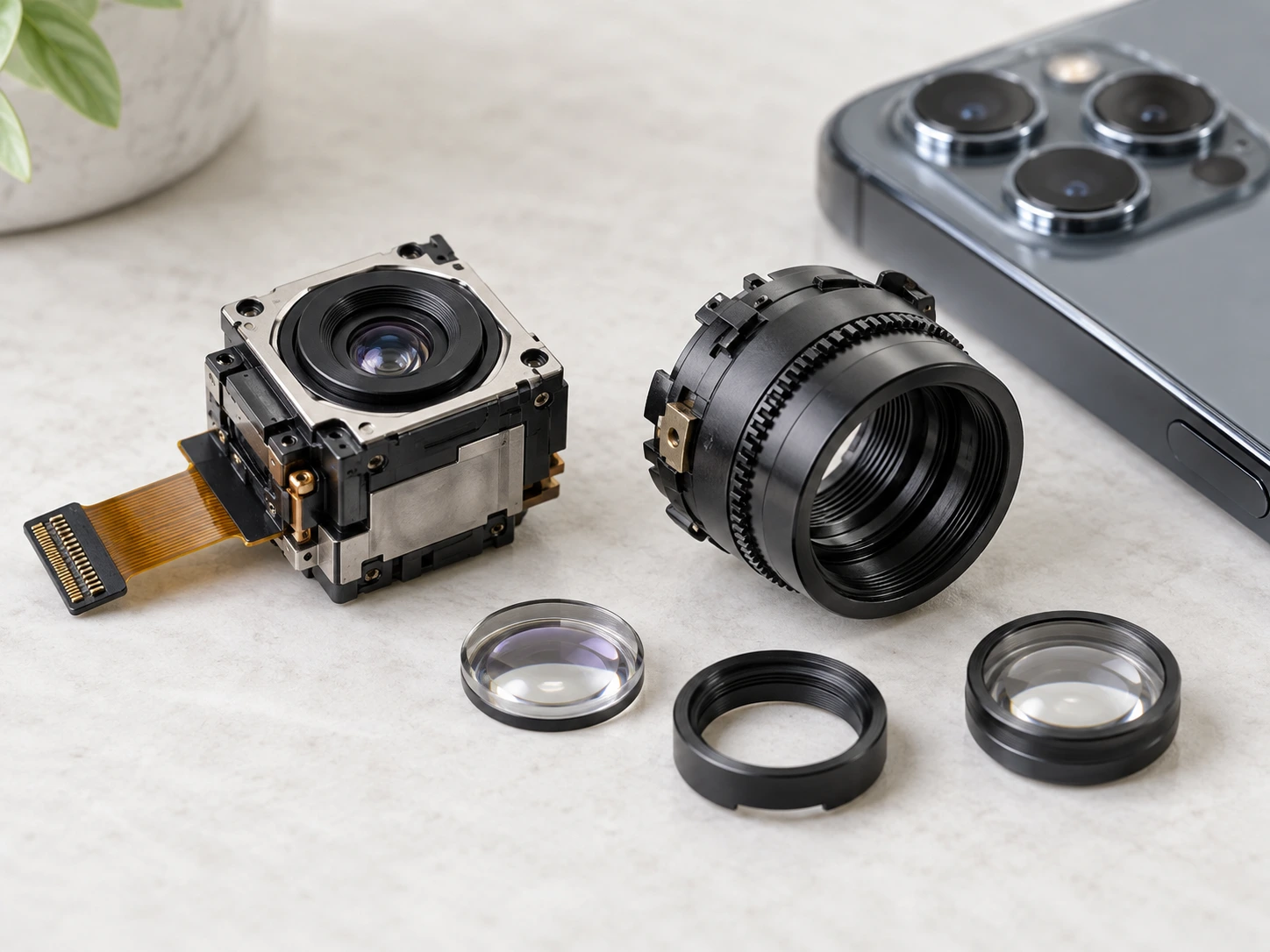 Ilustrasyon ng aplikasyon sa mga lente at compact optical module