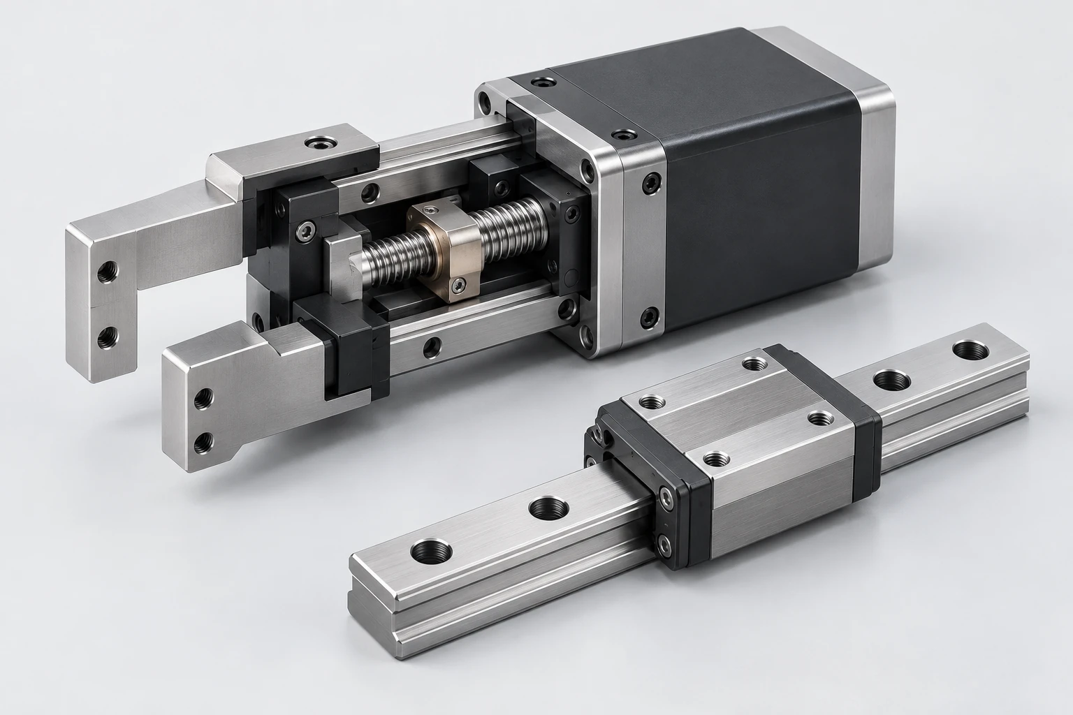 Orihinal na ilustrasyon ng aplikasyon sa compact electric gripper at linear guide